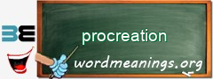 WordMeaning blackboard for procreation